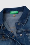 United Colors Of Benetton Streç Pamuklu Regular Fit Kız Çocuk Kot Ceket 2PORCN061 MAVİ