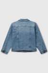 United Colors Of Benetton Streç Pamuklu Regular Fit Erkek Çocuk Kot Ceket 25ONCN062 MAVİ