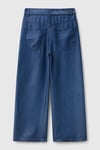United Colors Of Benetton Wide Leg Yüksek Bel Bol Paça Kız Çocuk Pantolon 4FFKCE03Q LACİVERT
