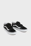 UY Old Skool V Cırt Cırtlı Deri Sneaker Unisex Çocuk Ayakkabı VN000VHE6BT1 SİYAH-BEYAZ