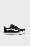 UY Old Skool V Cırt Cırtlı Deri Sneaker Unisex Çocuk Ayakkabı VN000VHE6BT1 SİYAH-BEYAZ