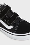 UY Old Skool V Cırt Cırtlı Deri Sneaker Unisex Çocuk Ayakkabı VN000VHE6BT1 SİYAH-BEYAZ
