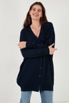 V Yaka Düğmeli Triko Kadın Hırka 4616031 LACİVERT