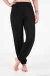 V Yaka Kruvaze Bağlamalı Crop Üst ve Jogger Alt Kadın Pijama Takımı 65780019 SİYAH