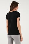 V Yaka Relaxed Fit Yırtmaç Detaylı 2'li Paket Kadın Bluz 5862000S2 SİYAH-KAHVE