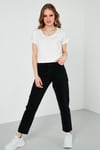 V Yaka Relaxed Fit Yırtmaç Detaylı 2'li Paket Kadın Bluz 5862000S2 EKRU-ÇAĞLA