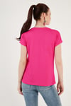 V Yaka Relaxed Fit Yırtmaç Detaylı 2'li Paket Kadın Bluz 5862000S2 Siyah-Fuşya