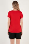 V Yaka Relaxed Fit Yırtmaç Detaylı 2'li Paket Kadın Bluz 5862000S2 SİYAH-KIRMIZI