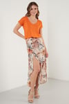 V Yaka Relaxed Fit Yırtmaç Detaylı 2'li Paket Kadın Bluz 5862000S2 ORANJ-Olive