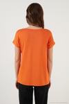 V Yaka Relaxed Fit Yırtmaç Detaylı 2'li Paket Kadın Bluz 5862000S2 SİYAH-ORANJ