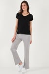 V Yaka Relaxed Fit Yırtmaç Detaylı 2'li Paket Kadın Bluz 5862000S2 SİYAH-Olive