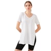 V Yaka Yırtmaç Detaylı % 100 Pamuk Kadın T Shirt 5411062 BEYAZ