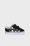 Vans Old Skool V Kareli Cırt Cırtlı Kanvas Sneaker Unisex Çocuk Ayakkabı VN0009RCBZW1 SİYAH-BEYAZ