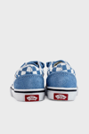 Vans Old Skool V Kareli Cırt Cırtlı Kanvas Sneaker Unisex Çocuk Ayakkabı VN0009RCE2W1 MAVİ-BEYAZ