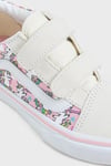 Vans Old Skool V Süet Detaylı Desenli Cırt Cırtlı Sneaker Unisex Çocuk Ayakkabı VN000CYDCY71 PEMBE-BEYAZ