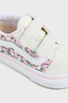Vans Old Skool V Süet Detaylı Desenli Cırt Cırtlı Sneaker Unisex Çocuk Ayakkabı VN0009RCCY71 Pembe-Krem