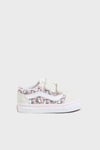 Vans Old Skool V Süet Detaylı Desenli Cırt Cırtlı Sneaker Unisex Çocuk Ayakkabı VN0009RCCY71 Pembe-Krem