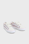 Vans Old Skool V Süet Detaylı Desenli Cırt Cırtlı Sneaker Unisex Çocuk Ayakkabı VN000CYDCY71 PEMBE-BEYAZ