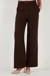 Wide Leg Orta Yüksek Bel Bol Paça Kumaş Kadın Pantolon 6522974 KAHVE