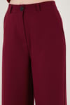 Wide Leg Orta Yüksek Bel Bol Paça Kumaş Kadın Pantolon 6522974 BORDO