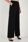 Wide Leg Orta Yüksek Bel Bol Paça Kumaş Kadın Pantolon 6522974 SİYAH