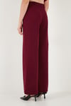 Wide Leg Orta Yüksek Bel Bol Paça Kumaş Kadın Pantolon 6522974 BORDO