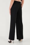 Wide Leg Orta Yüksek Bel Bol Paça Kumaş Kadın Pantolon 6522974 SİYAH