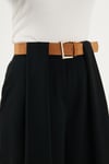 Wide Leg Yüksek Bel Bol Paça Kemer Detaylı Kadın Pantolon 6923855 SİYAH