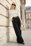Wide Leg Yüksek Bel Bol Paça Kemer Detaylı Kadın Pantolon 6923855 SİYAH