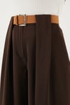 Wide Leg Yüksek Bel Bol Paça Kemer Detaylı Kadın Pantolon 6923855 KAHVE
