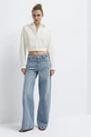 Wide Leg Yüksek Bel Geniş Paça Jeans Kadın Kot Pantolon 1010763-A3902 AÇIK MAVİ