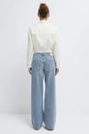 Wide Leg Yüksek Bel Geniş Paça Jeans Kadın Kot Pantolon 1010763-A3902 AÇIK MAVİ