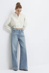 Wide Leg Yüksek Bel Geniş Paça Jeans Kadın Kot Pantolon 1010763-A3902 AÇIK MAVİ