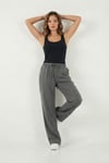 Wide Leg Yüksek Bel Geniş Paça Kadın Pantolon 668YP5424 ANTRASİT