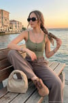 Wide Leg Yüksek Bel Geniş Paça Kadın Pantolon 668YP5424 KAHVE