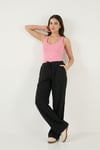 Wide Leg Yüksek Bel Geniş Paça Kadın Pantolon 668YP5424 SİYAH