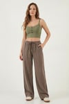 Wide Leg Yüksek Bel Geniş Paça Kadın Pantolon 668YP5424 KAHVE