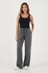 Wide Leg Yüksek Bel Geniş Paça Kadın Pantolon 668YP5424 ANTRASİT
