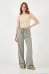 Wide Leg Yüksek Bel Geniş Paça Kadın Pantolon 668YP5424 AÇIK HAKİ