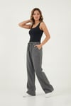 Wide Leg Yüksek Bel Geniş Paça Kadın Pantolon 668YP5424 ANTRASİT