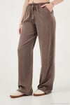 Wide Leg Yüksek Bel Geniş Paça Kadın Pantolon 668YP5424 KAHVE