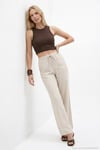 Wide Leg Yüksek Bel Geniş Paça Kadın Pantolon 668YP5424 TAŞ