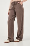 Wide Leg Yüksek Bel Geniş Paça Kadın Pantolon 668YP5424 KAHVE