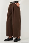 Wide Leg Yüksek Bel Geniş Paça Kemerli Kadın Pantolon 68351223 KAHVE