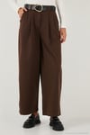 Wide Leg Yüksek Bel Geniş Paça Kemerli Kadın Pantolon 68351223 KAHVE