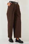 Wide Leg Yüksek Bel Geniş Paça Kemerli Kadın Pantolon 68351223 KAHVE