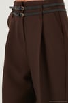 Wide Leg Yüksek Bel Geniş Paça Kemerli Kadın Pantolon 68351245 KAHVE