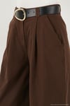 Wide Leg Yüksek Bel Geniş Paça Kemerli Kadın Pantolon 68351223 KAHVE