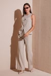 Wide Leg Yüksek Bel Geniş Paça Palazzo Kadın Pantolon 65271262 TAŞ