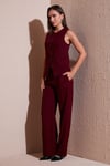 Wide Leg Yüksek Bel Geniş Paça Palazzo Kadın Pantolon 65271262 BORDO